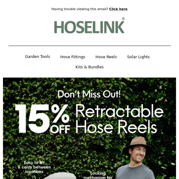 Don't Miss Out...15% OFF Retractable Hose Reels