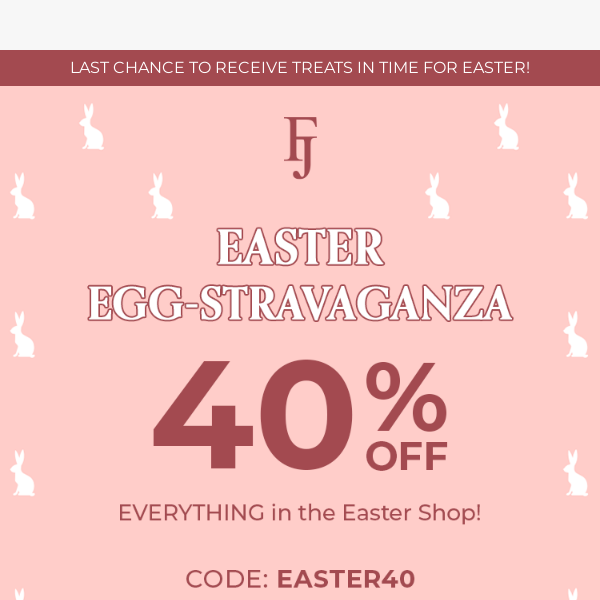 40% OFF 🐰 Today only!