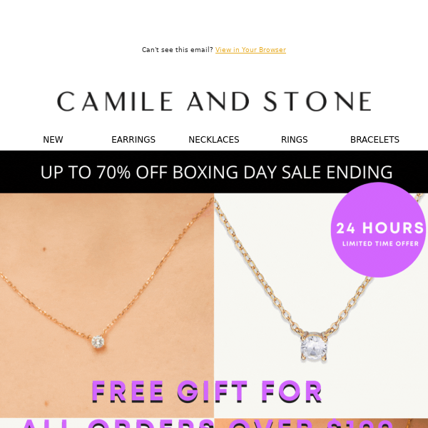 Hey, Your free $99 Necklace + Earrings New Year Gift 💝