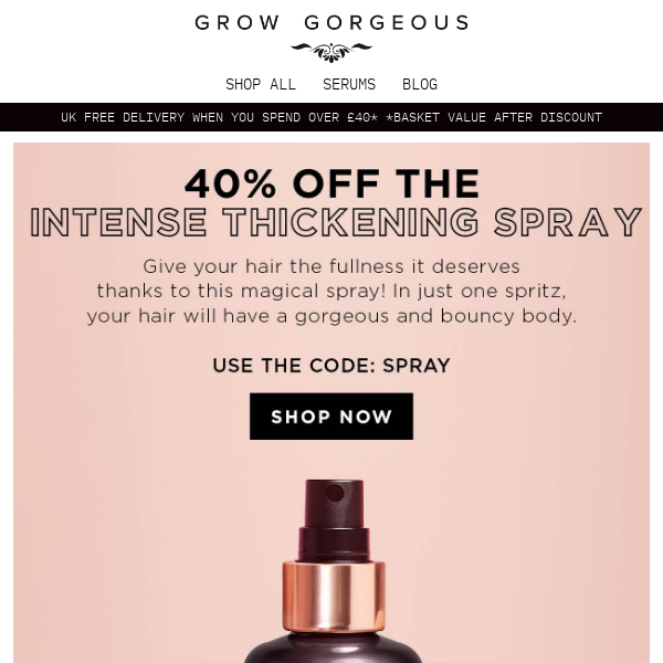 40% Off Intense Thickening Spray