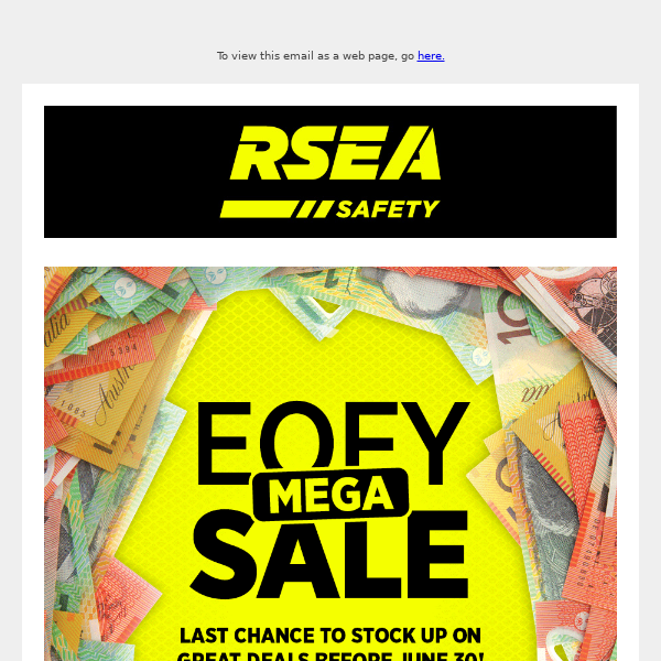 RSEA Safety – EOFY MEGA SALE - ENDS THIS FRIDAY!