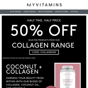 Half Time = Half Price Collagen 👏⚽
