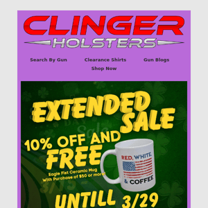 "Hurry, Last Chance to Save 10% and Get a Free Coffee Mug!"