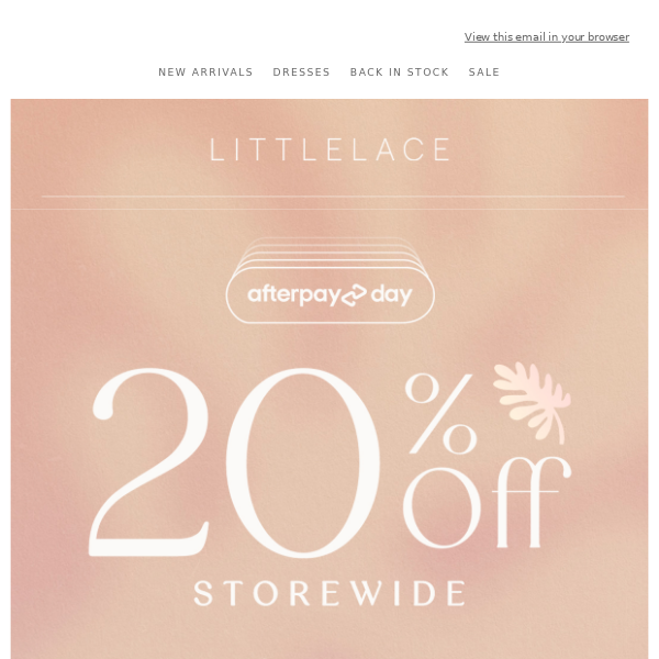 20% Off 🚨 Afterpay Day is Here!!