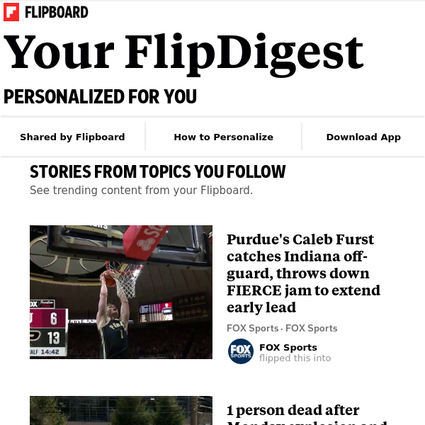 Your FlipDigest: stories from College Sports, American South, Sports and more