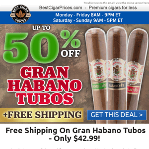 🤩 Free Shipping On Gran Habano Tubos 🤩