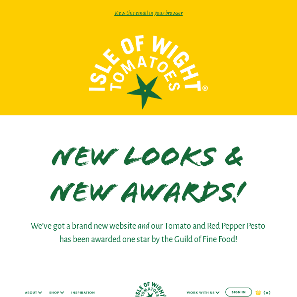 🌟 A brand-new website and our Pesto is award-winning!