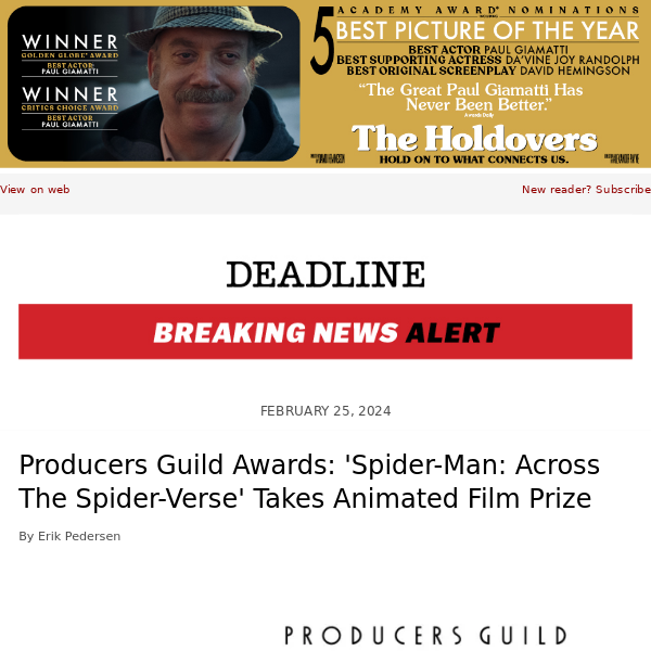 Producers Guild Awards: ‘Spider-Man: Across The Spider-Verse’ Takes Animated Film Prize