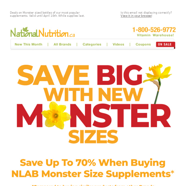 Save BIG with New Monster Sizes