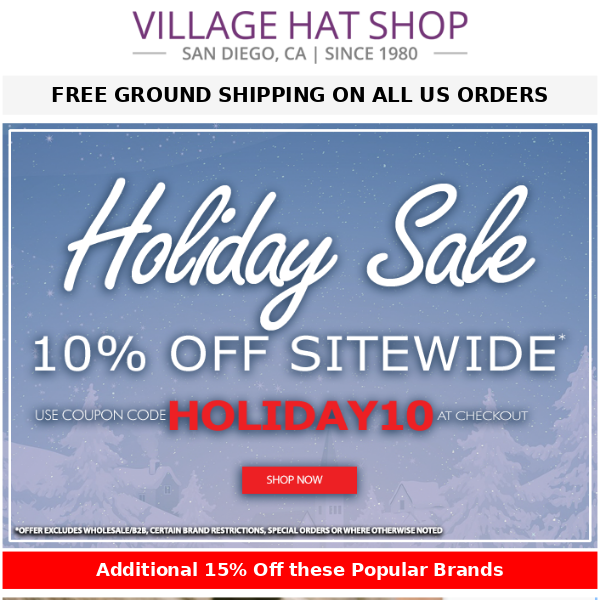 10% Off Sitewide + Additional 15% Off these Popular Brands | Holiday Sale