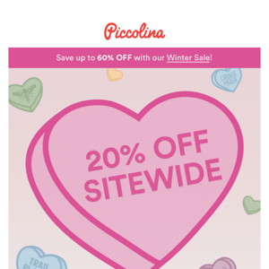 20% off sitewide ends tomorrow