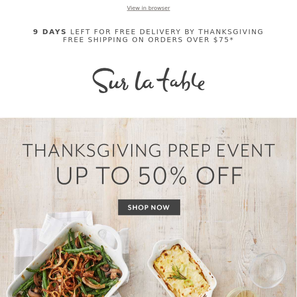 Final hours: Thanksgiving essentials up to 50% off.