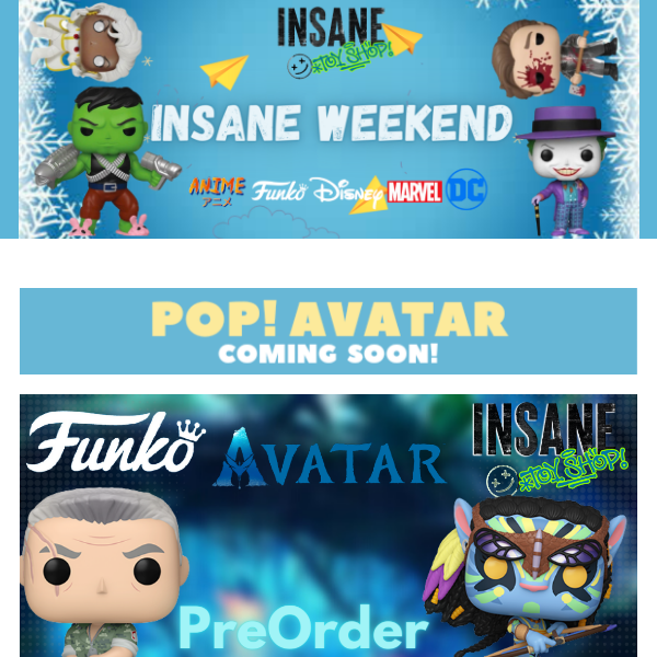 💧New Movie Avatar💧+⚔️Amazing Stocking Stuffers from $2.88-$4.88-$6.88⚔️+ over 260 vaulted pops are up!
