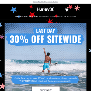 LAST DAY: 30% off sitewide ends tonight 🇺🇸