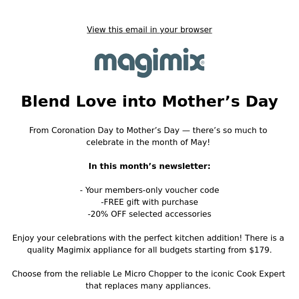 Mother's Day & Coronation Day Member Offer