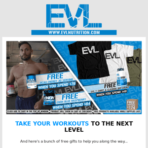 💪 Spend $84, get FREE BCAA Energy & ENGN!