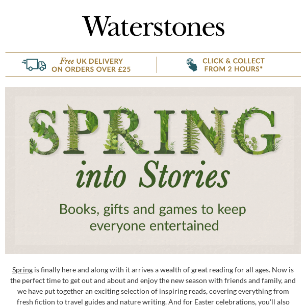 Enjoy Spring With Waterstones