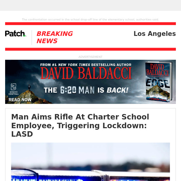 Man Aims Rifle At Charter School Employee, Triggering Lockdown: LASD – Thu 04:58:45PM