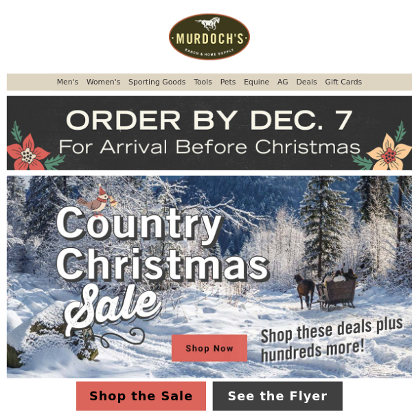 Country Christmas Sale Starts Now