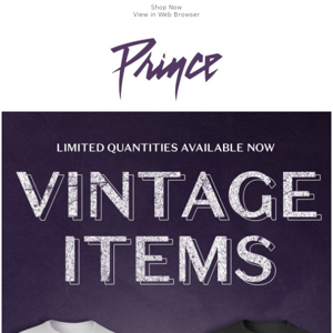 Limited Quantities of Vintage Items Available Now!