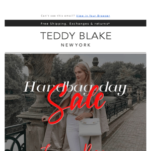 Celebrate National Handbag Day with this exclusive Teddy Blake x Klarna  collaboration.