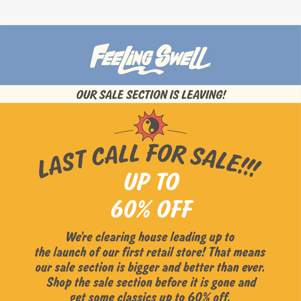 Our Sale Section is Leaving!