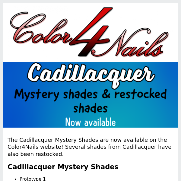 Cadillacquer - Mystery Shades now available + restocked shades!