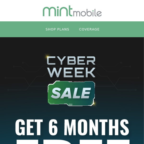 Get 6 months of free service with Mint Mobile