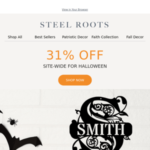 31% OFF Site-Wide 🎃