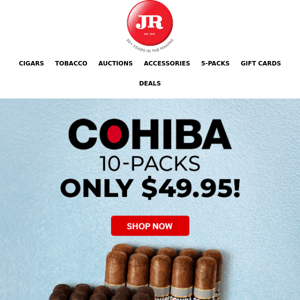 😁 All set, JR Cigars? Good. Open for our exciting email-only offer.