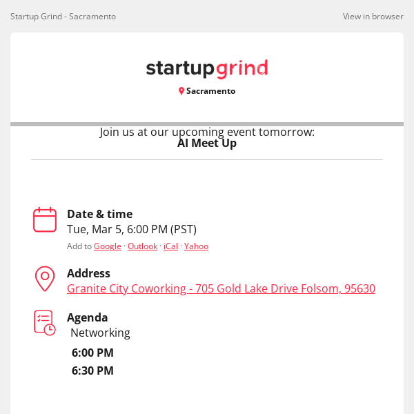 Event Tomorrow: AI Meet Up