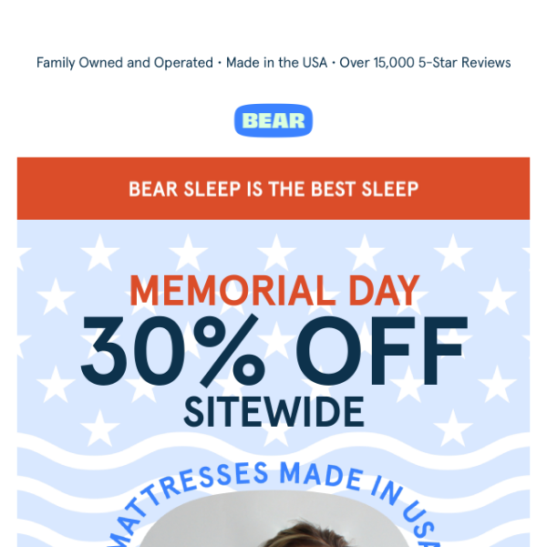 Save 30% Sitewide with the Memorial Day Sale