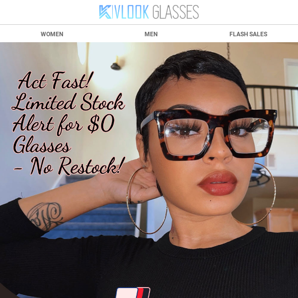 Act Fast! ❤️Limited Stock Alert for $0 Glasses - No Restock!