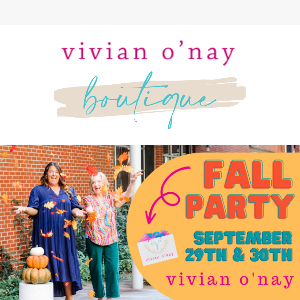 ⭐🍁 VON's Fall Party Starts Tomorrow!