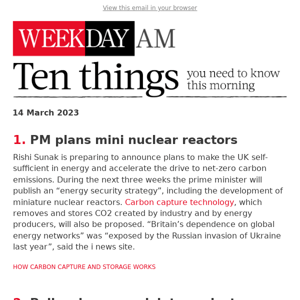 PM plans mini nuclear reactors