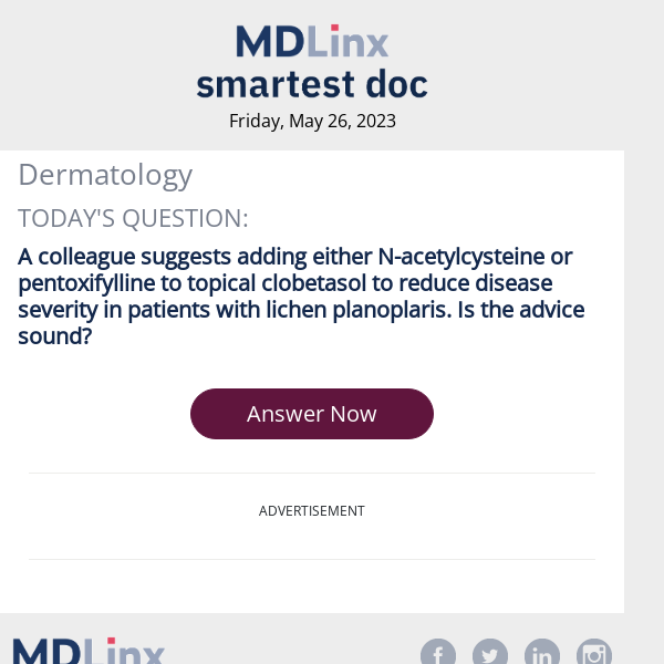 Smartest Doc Dermatology Quiz for Friday