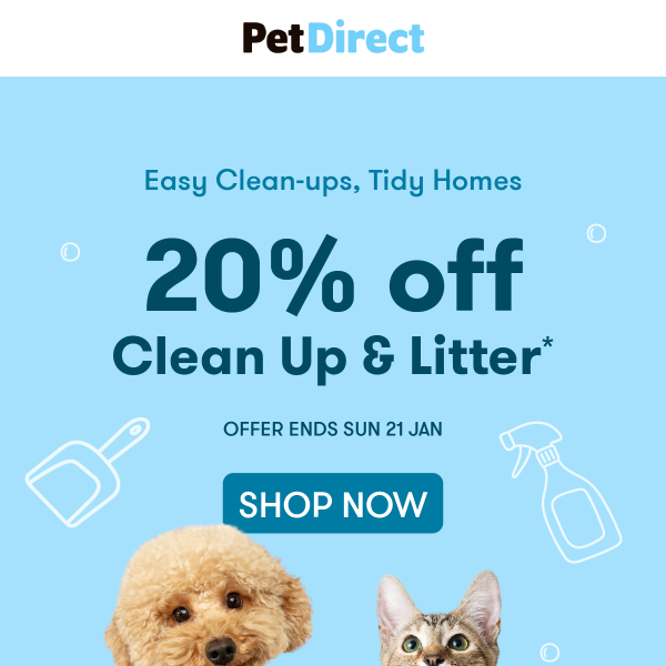 Grab 20% OFF Clean Up & Litter | Enjoy A Fresh & Clean Space