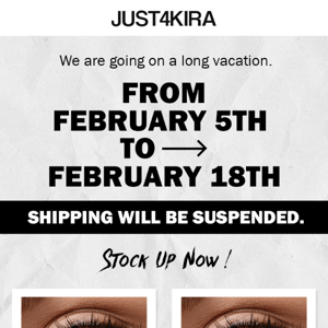 Shipping will be temporarily suspended, place your order now.