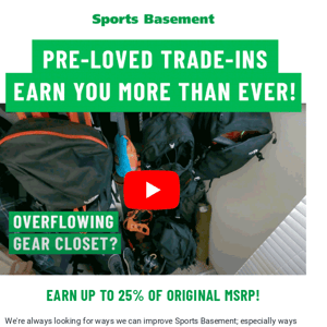 Trade in your used gear!