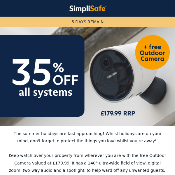 Free camera sale simplisafe