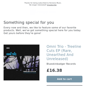 NEW! Omni Trio - Treeline Cuts EP (Rare, Unearthed And Unreleased)