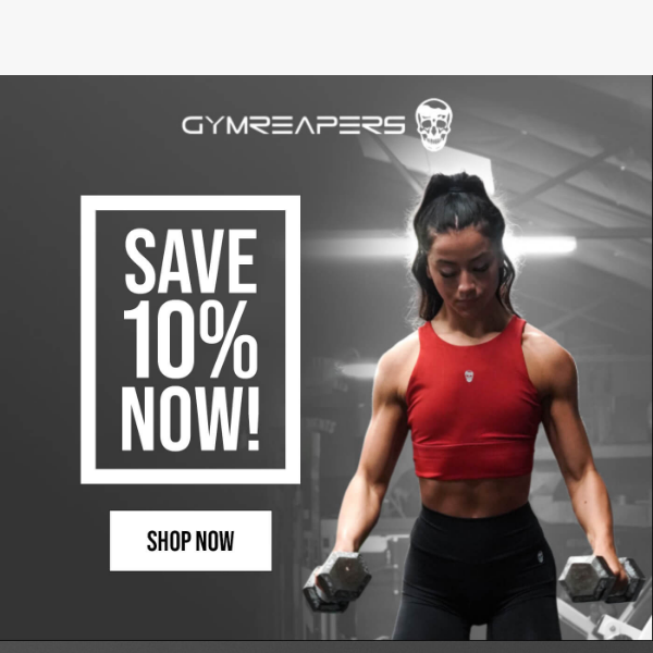 Hours left to use 10% off ⏳ - Gym Reapers
