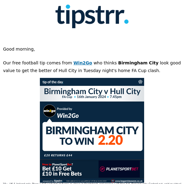 Free football tip from one of Tuesday's FA Cup replays