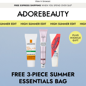 Your free 3-piece summer essentials bag*