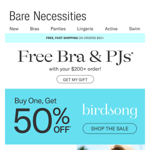 FREE GIFTS: Get A Bra & Pair Of PJs With Any $200+ Order