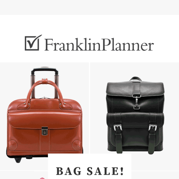 Franklin Covey Black Leather Rolling Laptop Briefcase Bag