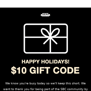 A Gift From State Bicycle Co. 🎁 Here's  a $10 Gift Card