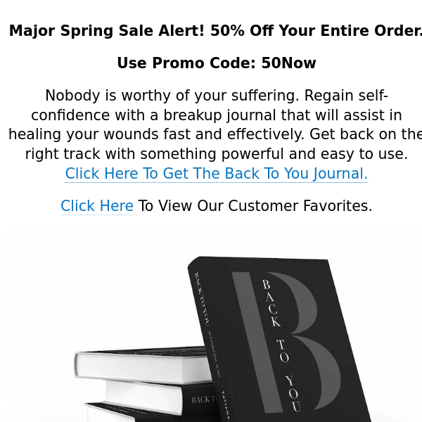 Major Spring Sale - 50% Off Everything