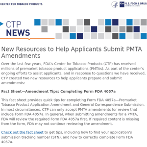 New Resources to Help Applicants Submit PMTA Amendments