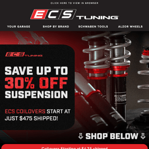 Up To 30% Off ECS Suspension Upgrades for your Vehicle!